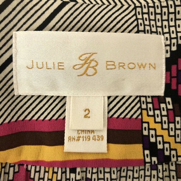 Julie Brown Multi-Color Geometric Print Blouse - Picture 5 of 5